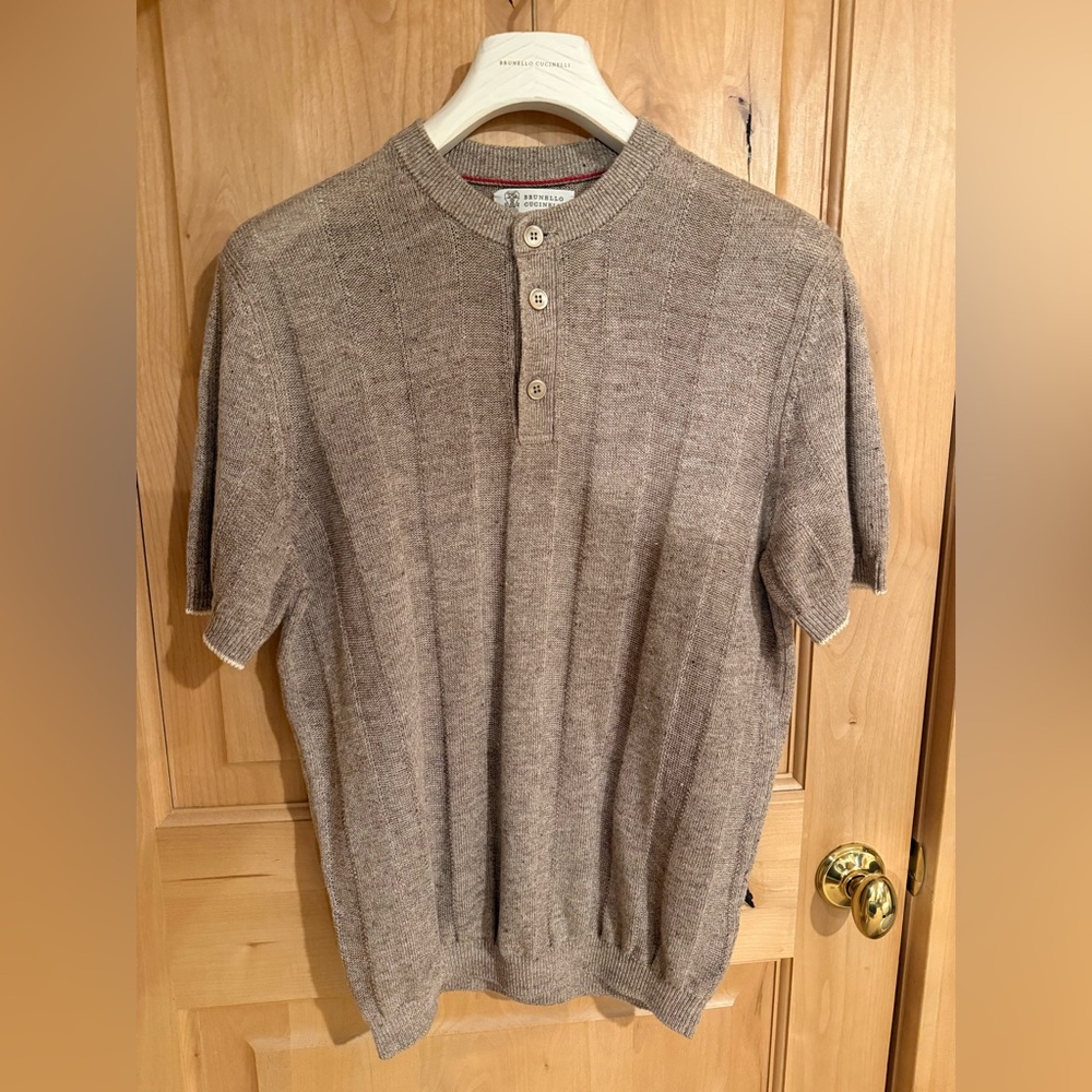 Brunello Cucinelli Brown Short Sleeve Shirt